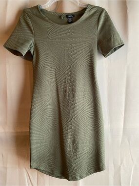 Rue21 Olive Green Textured A-Line Mini Dress